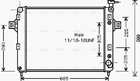 Ava Quality Cooling JE 2044 - Радиатор, охлаждение двигателя autosila-amz.com