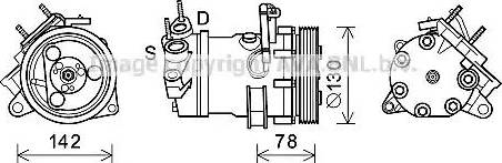 Ava Quality Cooling JEK065 - Компрессор кондиционера autosila-amz.com