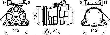 Ava Quality Cooling JEK062 - Компрессор кондиционера autosila-amz.com