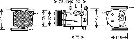 Ava Quality Cooling JRAK025 - Компрессор кондиционера autosila-amz.com