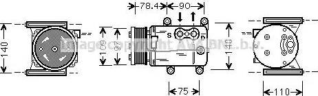 Ava Quality Cooling JR K026 - Компрессор кондиционера autosila-amz.com