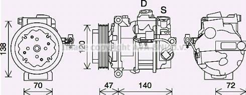 Ava Quality Cooling JRK057 - Компрессор кондиционера autosila-amz.com