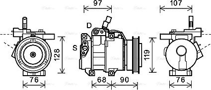 Ava Quality Cooling KAK161 - Компрессор кондиционера autosila-amz.com