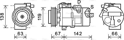 Ava Quality Cooling KAK216 - Компрессор кондиционера autosila-amz.com