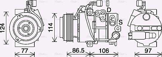 Ava Quality Cooling KAK285 - Компрессор кондиционера autosila-amz.com