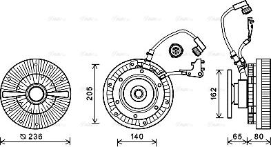 Ava Quality Cooling MEC258 - Сцепление, вентилятор радиатора autosila-amz.com