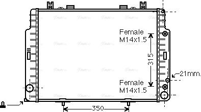 Ava Quality Cooling MSA2131 - Радиатор, охлаждение двигателя autosila-amz.com