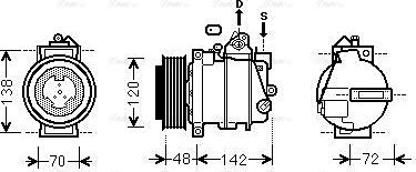 Ava Quality Cooling MSAK567 - Компрессор кондиционера autosila-amz.com