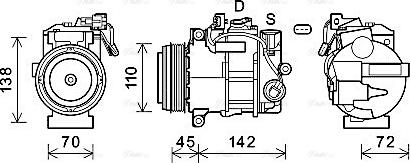 Ava Quality Cooling MSK697 - Компрессор кондиционера autosila-amz.com