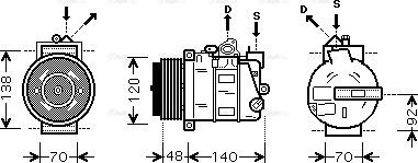 Ava Quality Cooling MS K393 - Компрессор кондиционера autosila-amz.com