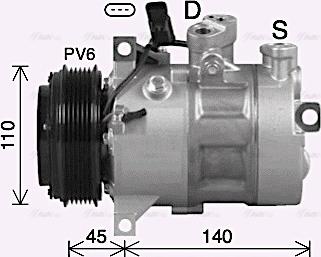 Ava Quality Cooling MSAK747 - Компрессор кондиционера autosila-amz.com