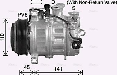 Ava Quality Cooling MSAK773 - Компрессор кондиционера autosila-amz.com