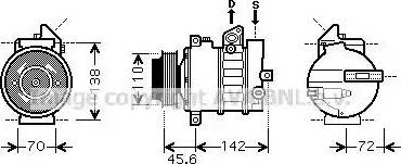 Ava Quality Cooling MS K438 - Компрессор кондиционера autosila-amz.com