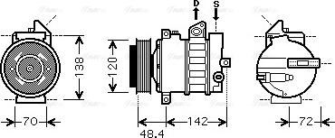 Ava Quality Cooling MS K437 - Компрессор кондиционера autosila-amz.com