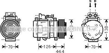 Ava Quality Cooling MSK558 - Компрессор кондиционера autosila-amz.com