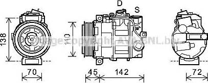 Ava Quality Cooling MSK585 - Компрессор кондиционера autosila-amz.com