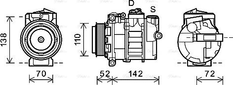 Ava Quality Cooling MSK588 - Компрессор кондиционера autosila-amz.com