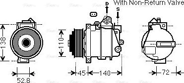 Ava Quality Cooling MSK587 - Компрессор кондиционера autosila-amz.com