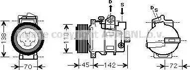 Ava Quality Cooling MSK570 - Компрессор кондиционера autosila-amz.com