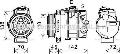 Ava Quality Cooling MSK614 - Компрессор кондиционера Mercedes autosila-amz.com