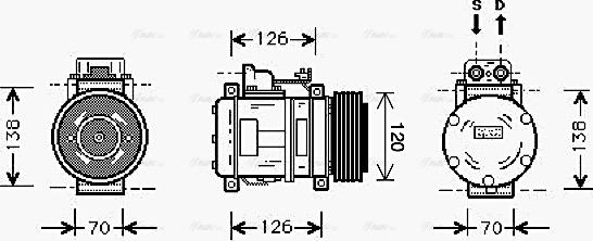 Ava Quality Cooling MS K057 - Компрессор кондиционера autosila-amz.com