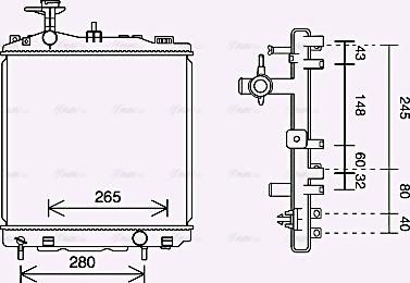 Ava Quality Cooling MT2265 - Радиатор, охлаждение двигателя autosila-amz.com