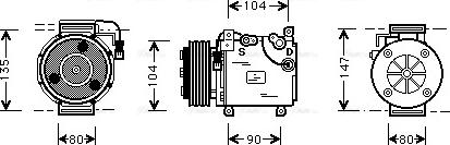 Ava Quality Cooling MTAK037 - Компрессор кондиционера autosila-amz.com