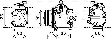 Ava Quality Cooling MTK226 - Компрессор кондиционера autosila-amz.com