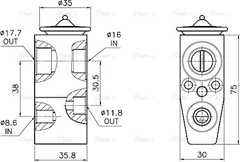 Ava Quality Cooling OL1746 - Расширительный клапан, кондиционер autosila-amz.com