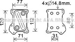 Ava Quality Cooling OL3685 - Масляный радиатор, двигательное масло autosila-amz.com