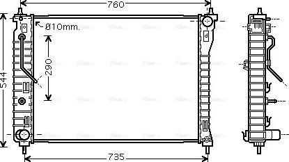 Ava Quality Cooling OL 2434 - Радиатор, охлаждение двигателя autosila-amz.com