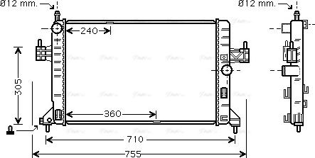 Ava Quality Cooling OL 2305 - Радиатор, охлаждение двигателя autosila-amz.com