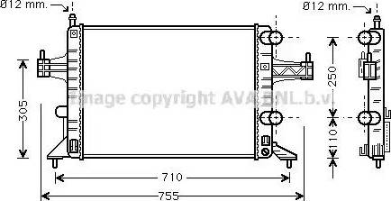 Ava Quality Cooling OL 2303 - Радиатор, охлаждение двигателя autosila-amz.com