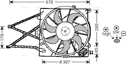 Ava Quality Cooling ol7509 - Вентилятор, охлаждение двигателя autosila-amz.com