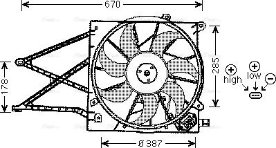 Ava Quality Cooling OL 7524 - Вентилятор, охлаждение двигателя autosila-amz.com