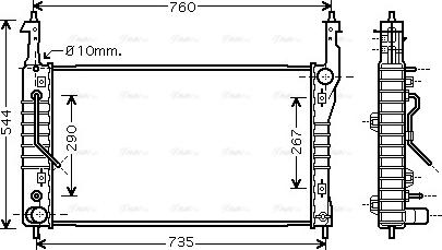 Ava Quality Cooling OLA2424 - Радиатор, охлаждение двигателя autosila-amz.com