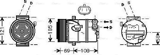 Ava Quality Cooling OL K445 - Компрессор кондиционера autosila-amz.com