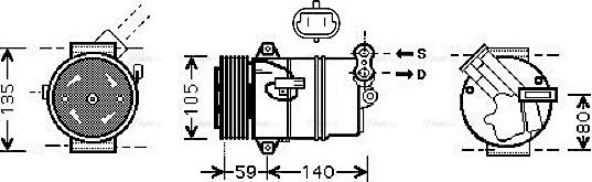 Ava Quality Cooling OL K446 - Компрессор кондиционера autosila-amz.com