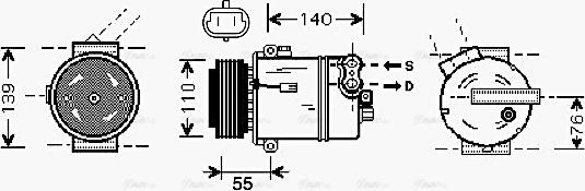 Ava Quality Cooling OL K451 - Компрессор кондиционера autosila-amz.com