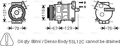 Ava Quality Cooling OL K558 - Компрессор кондиционера autosila-amz.com