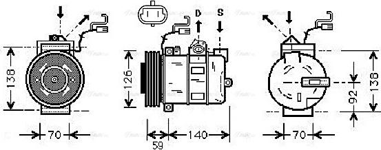 Ava Quality Cooling OL K327 - Компрессор кондиционера autosila-amz.com