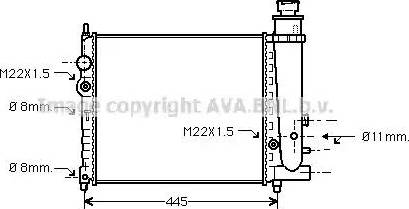 Ava Quality Cooling PE 2078 - Радиатор, охлаждение двигателя autosila-amz.com