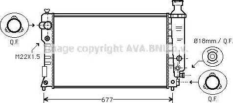 Ava Quality Cooling PE 2127 - Радиатор, охлаждение двигателя autosila-amz.com