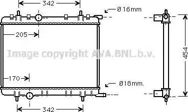 Ava Quality Cooling PEA2250 - Радиатор, охлаждение двигателя autosila-amz.com