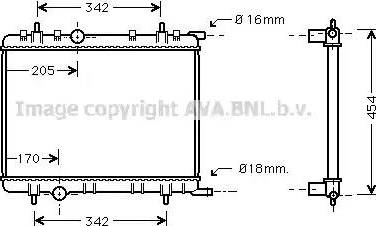 Ava Quality Cooling PE 2251 - Радиатор, охлаждение двигателя autosila-amz.com