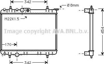 Ava Quality Cooling PEA2205 - Радиатор, охлаждение двигателя autosila-amz.com