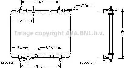 Ava Quality Cooling PEA2212 - Радиатор, охлаждение двигателя autosila-amz.com