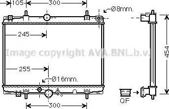 Ava Quality Cooling PE 2213 - Радиатор, охлаждение двигателя autosila-amz.com