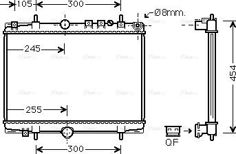 Ava Quality Cooling PE 2234 - Радиатор, охлаждение двигателя autosila-amz.com