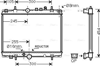 Ava Quality Cooling PE 2235 - Радиатор, охлаждение двигателя autosila-amz.com